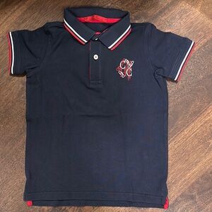 Carolina Herrera Blue and Red Polo Shirt Sporty Design